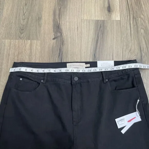 NEW Soft Surroundings 24W Ultimate Denim Straight Leg Jeans Black Wash Stretch - Picture 9 of 10